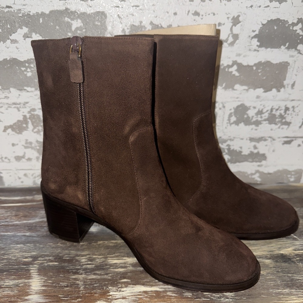 NEW Stuart Weitzman Women's 9 Esme Zip Suede Bootie MARP $595